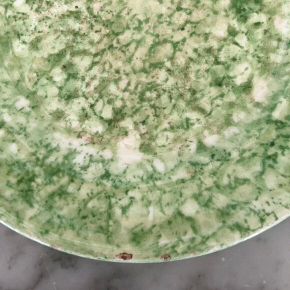 TIFFANY & CO STANGL Spongeware Hand Painted Green Caughley Plate Green  … - Picture 9 of 14